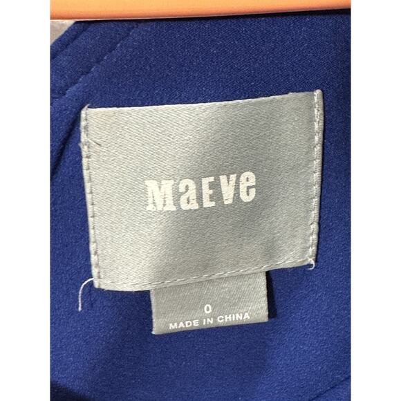 Anthropologie Maeve - Rokin Polka Dot Blue Crisscross Back Casual Dress sz 0 - Picture 9 of 13